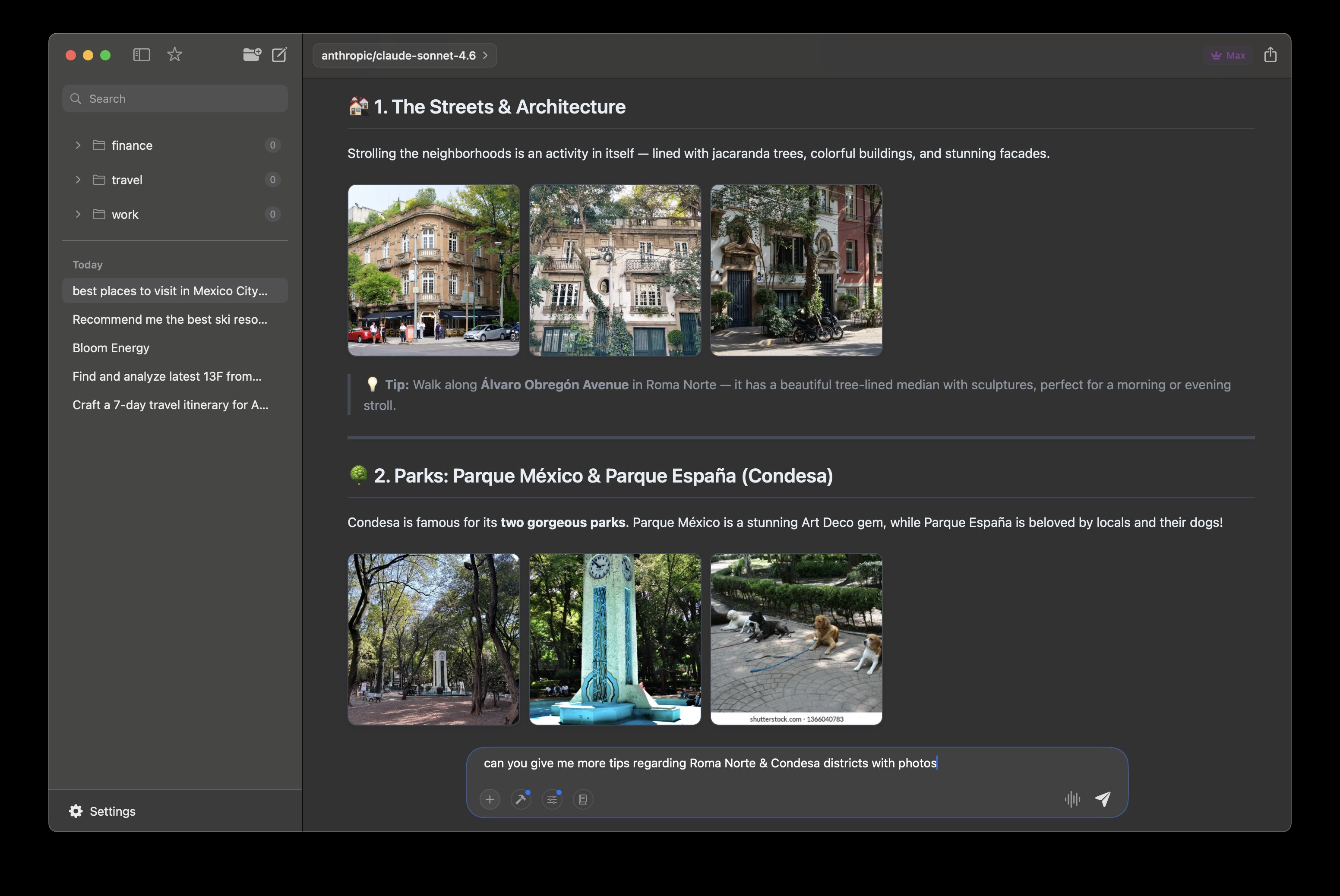 Elvean AI-generated photo gallery layout with image grid
